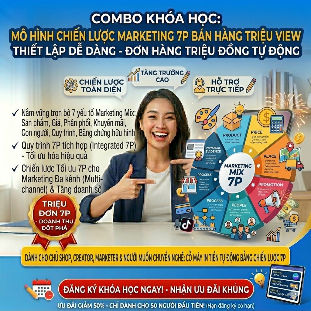 Khóa Học Chiến Lược Marketing 7P – Xây Dựng Hệ Thống Bán Hàng Toàn Diện & Tăng Trưởng Bền Vững