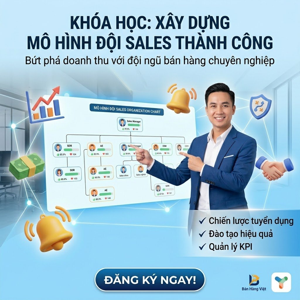 Khóa Học Xây Dựng Mô Hình Đội Sales – Tuyển Dụng, Vận Hành & Tăng Trưởng Doanh Số Bền Vững