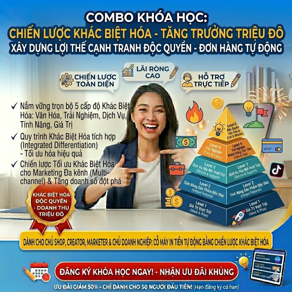 Khóa Học Chiến Lược Khác Biệt Hóa – Tạo Dấu Ấn Riêng, Bán Hàng Không Cạnh Tranh Giá