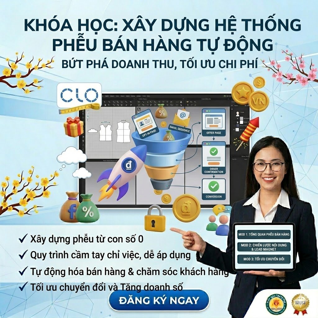 Khóa Học Xây Dựng Hệ Thống Phễu Bán Hàng – Tự Động Hóa Quy Trình, Tăng Đơn & Tối Ưu Lợi Nhuận