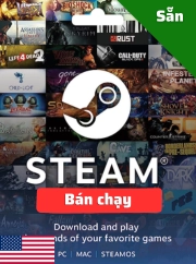 USD Steam Wallet Card Sẵn - Cần mua gói chuyển vùng nếu sử dụng ở VN
