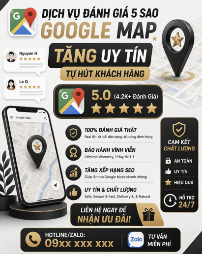 Tài khoản Google Maps – Tối Ưu Đánh Giá, Nâng Cao Uy Tín Doanh Nghiệp